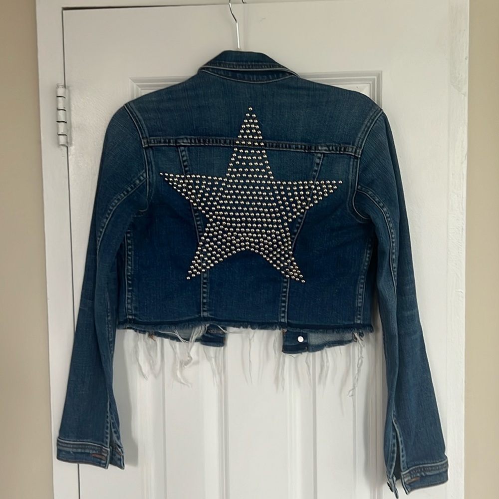 Size xs excellent condition L’Agence Star studded denim jacket raw edge